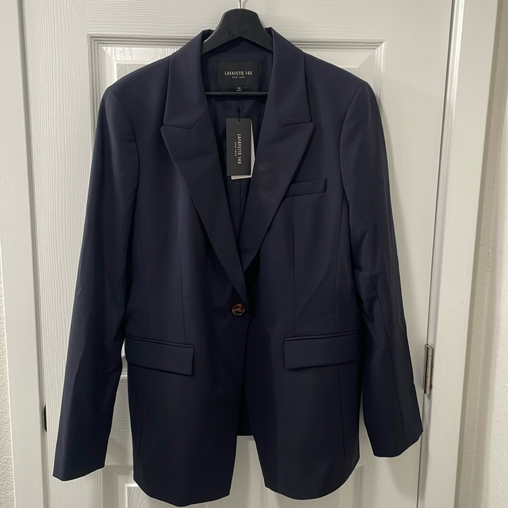 NWT Lafayette New York Blue Blazer- Size 14